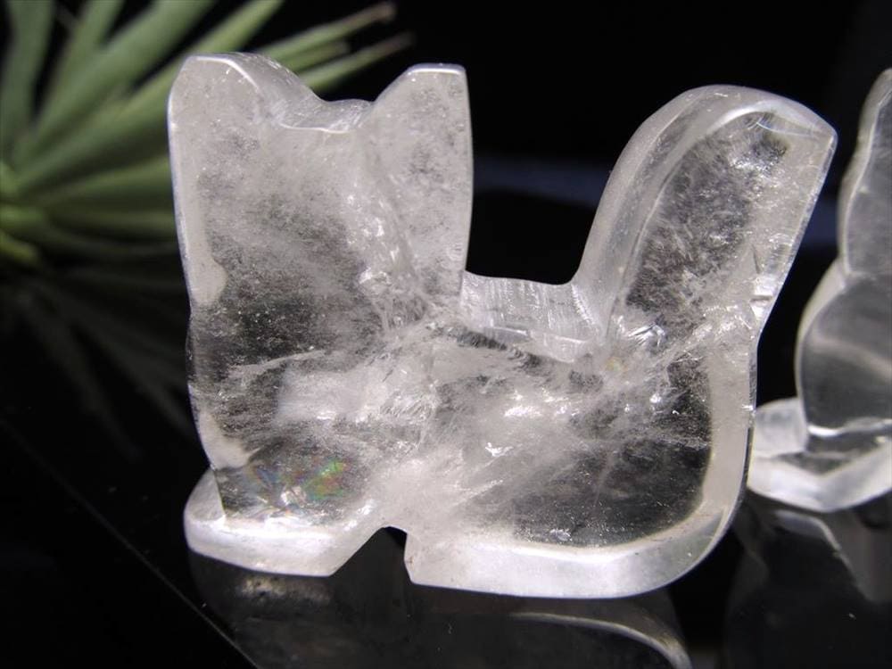 水晶 クォーツ 猫 キャット 置物