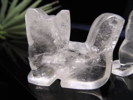 水晶 クォーツ 猫 キャット 置物