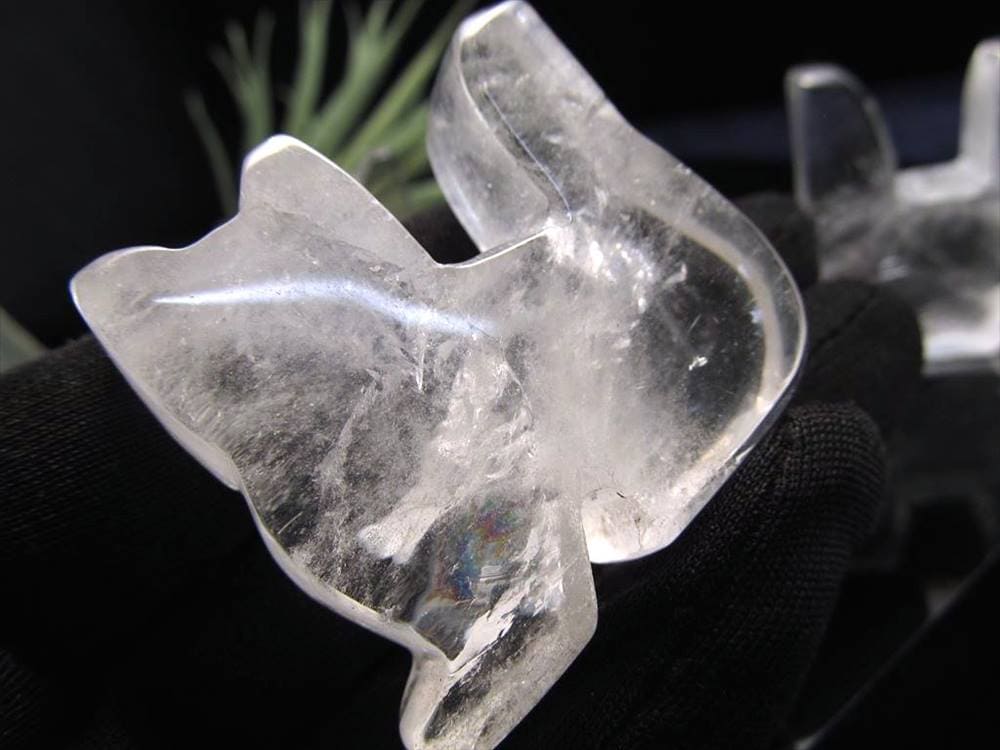 水晶 クォーツ 猫 キャット 置物