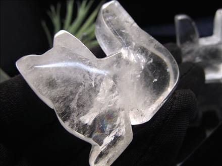 水晶 クォーツ 猫 キャット 置物