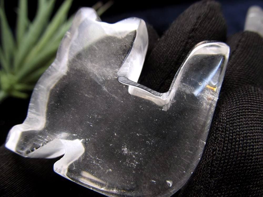 水晶 クォーツ 猫 キャット 置物