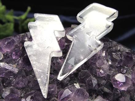 稲妻 天然クォーツ 水晶 ミニ ライトニング 置物 ブラジル産