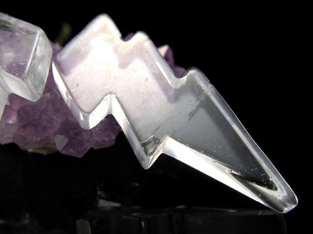 稲妻 天然クォーツ 水晶 ミニ ライトニング 置物 ブラジル産