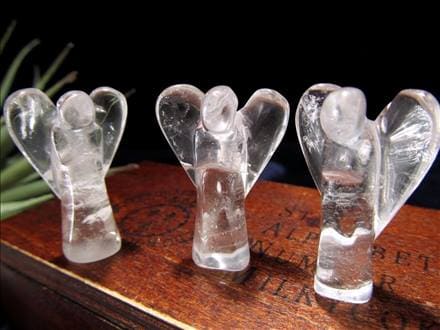 水晶 クリスタル エンジェル 彫刻置物 インテリア