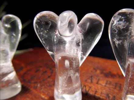 水晶 クリスタル エンジェル 彫刻置物 インテリア