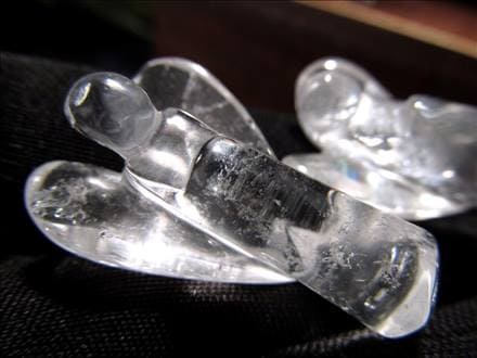 水晶 クリスタル エンジェル 彫刻置物 インテリア