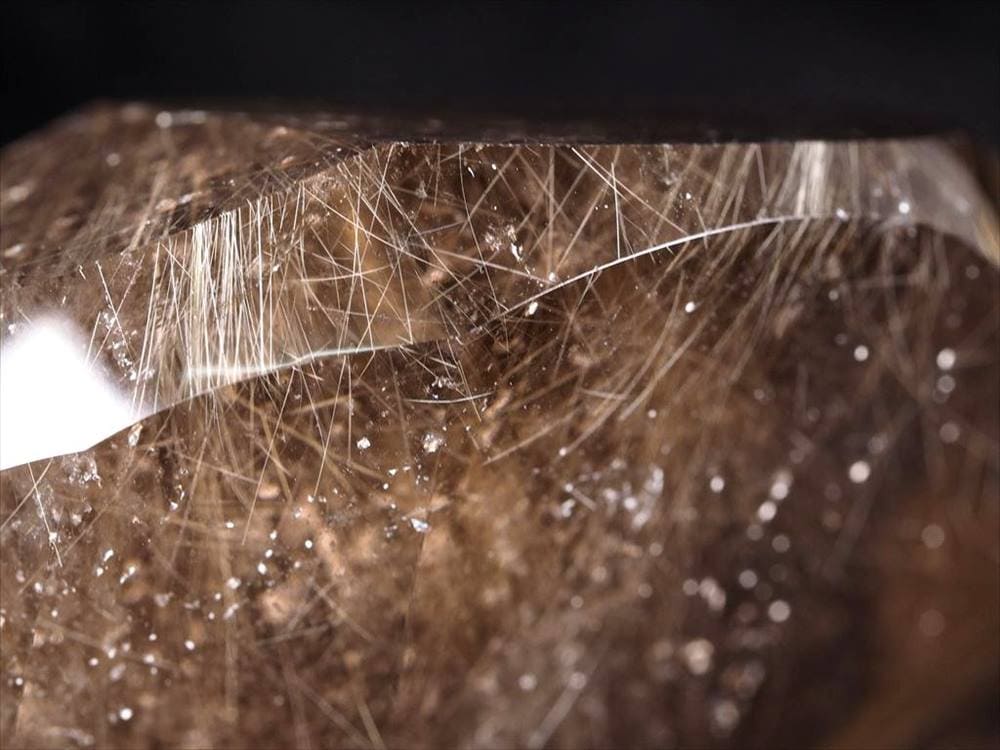 スモーキークォーツ 煙水晶 ハートカットオブジェ ゴールドルチル ルチルレイテッドクォーツ