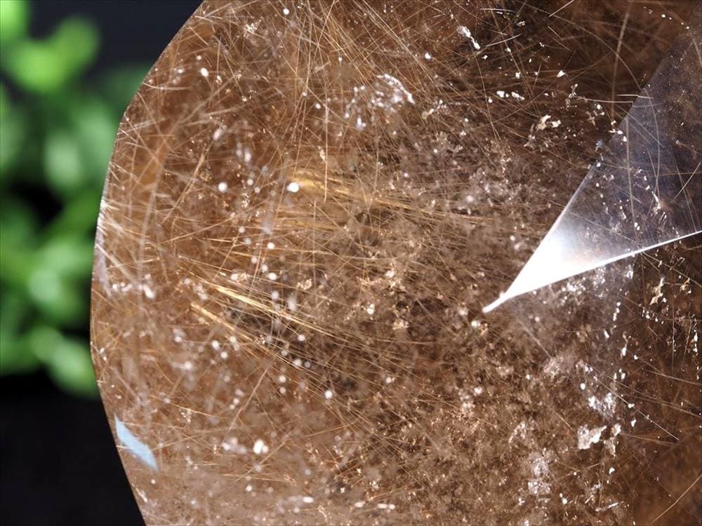 スモーキークォーツ 煙水晶 ハートカットオブジェ ゴールドルチル ルチルレイテッドクォーツ