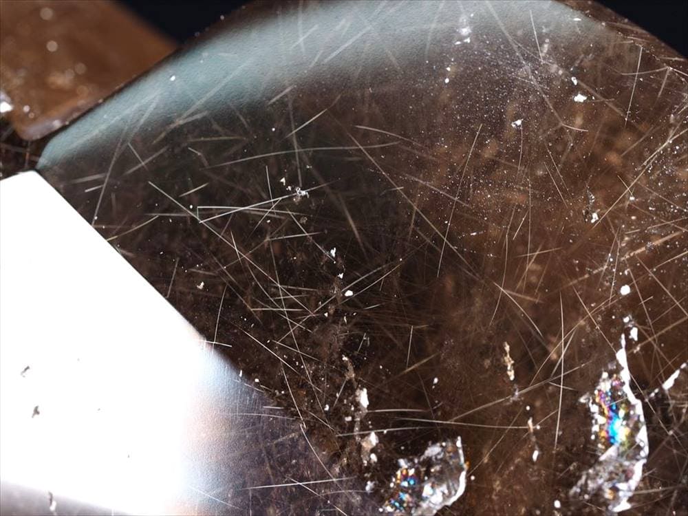 スモーキークォーツ 煙水晶 ハートカットオブジェ ゴールドルチル ルチルレイテッドクォーツ