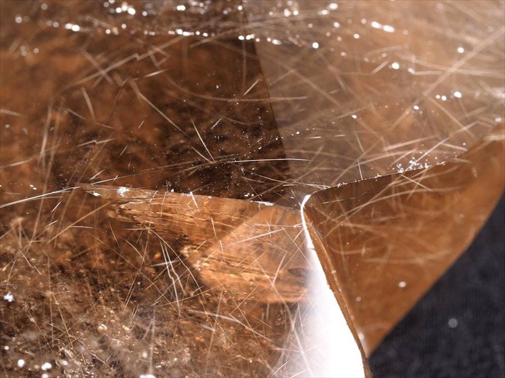 スモーキークォーツ 煙水晶 ハートカットオブジェ ゴールドルチル ルチルレイテッドクォーツ