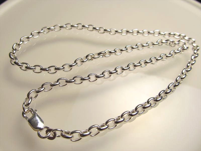 silver925 やや太め 長丸パーツ ネックレスチェーン L88 silver925