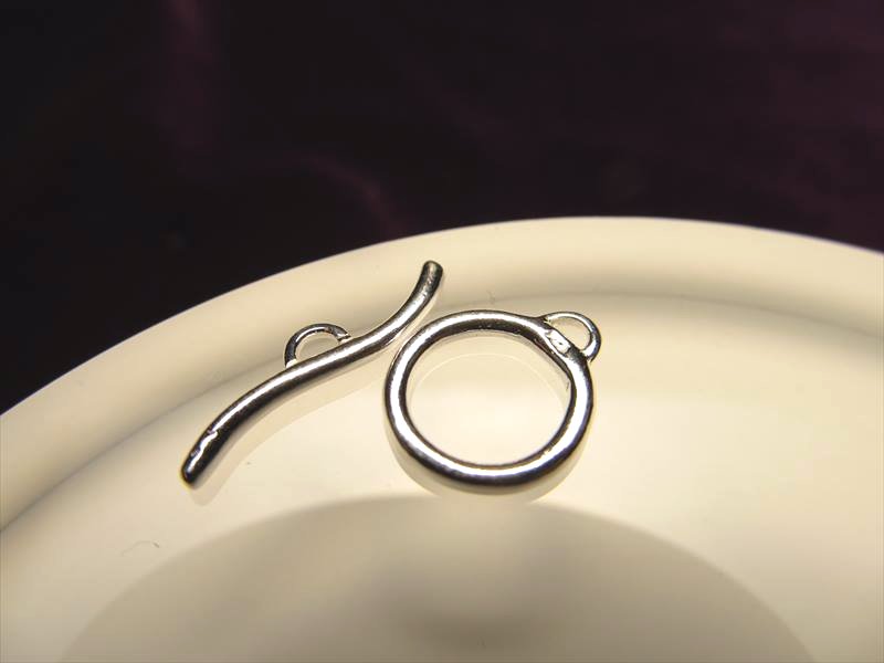 高品質Silver925パーツ ネックレスやワイヤーブレスに！ ウェーブバータイプトグル金具 バーの幅約16.3mm リング穴サイズ約7mm