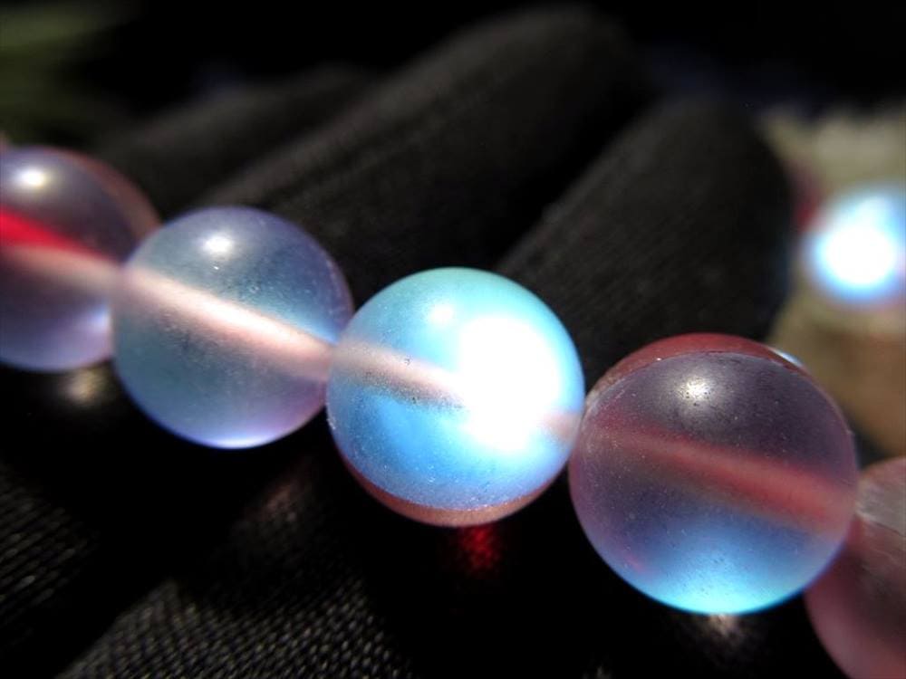 レインボーグラスオーラ,ルナフラッシュ,ビーズ連,虹色,人工石