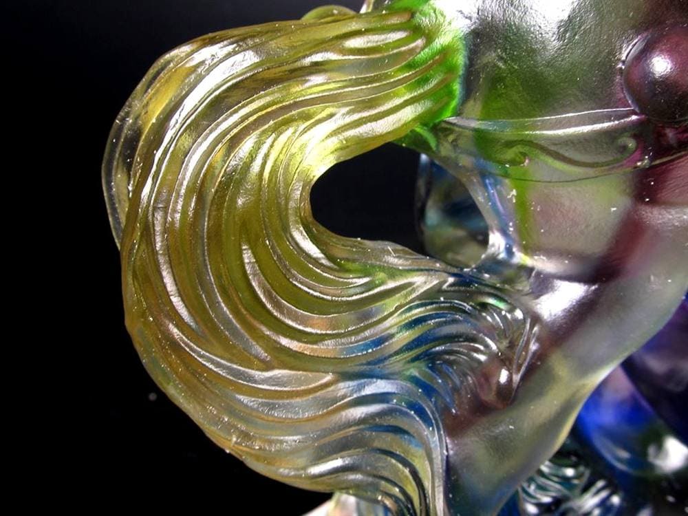 関羽 三国志 クリスタルガラス 置物 雲長