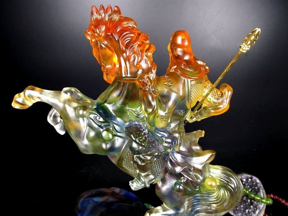 関羽 三国志 クリスタルガラス 置物 雲長