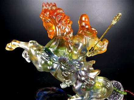 関羽 三国志 クリスタルガラス 置物 雲長