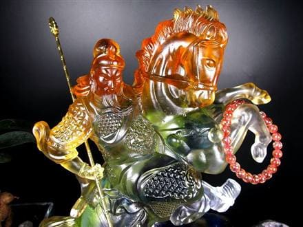 関羽 三国志 クリスタルガラス 置物 雲長