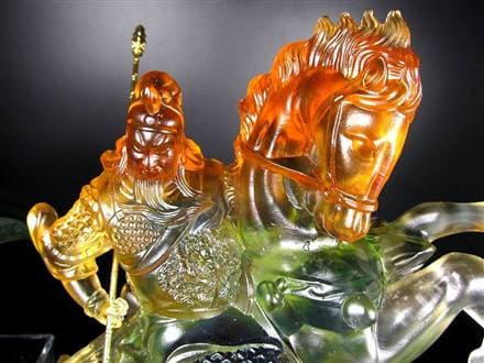 関羽 三国志 クリスタルガラス 置物 雲長