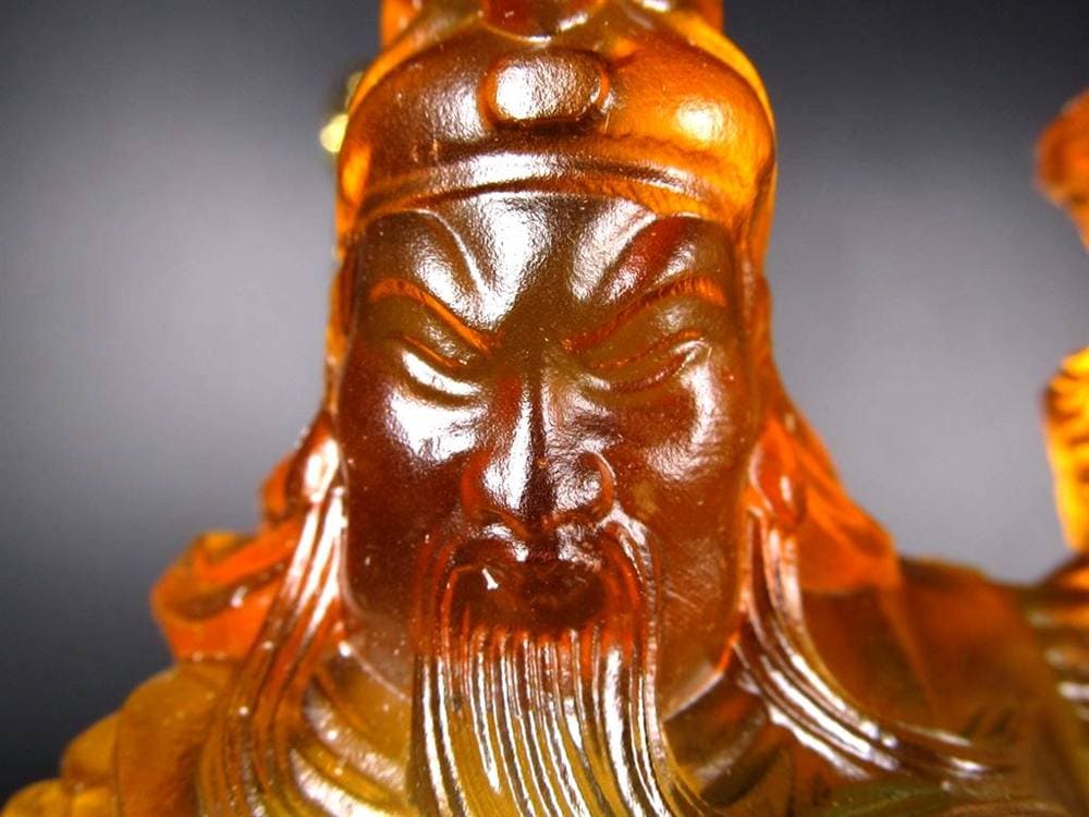 関羽 三国志 クリスタルガラス 置物 雲長