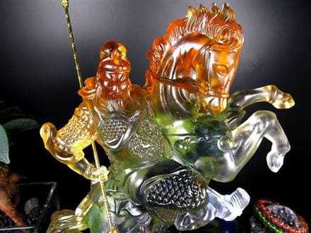 関羽 三国志 クリスタルガラス 置物 雲長