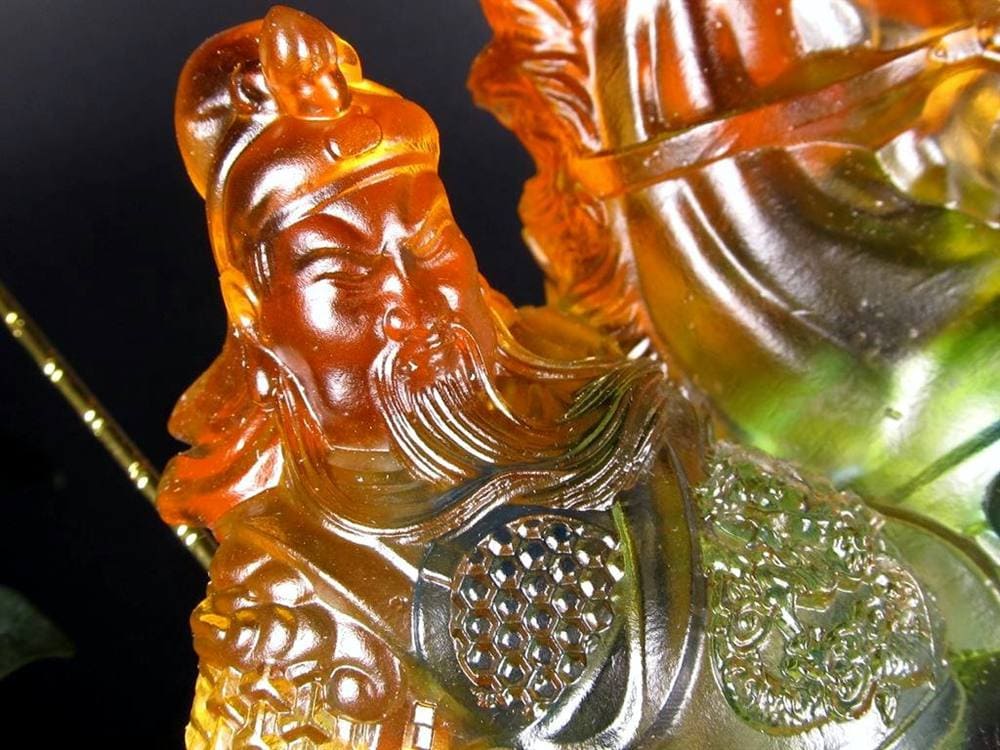 関羽 三国志 クリスタルガラス 置物 雲長