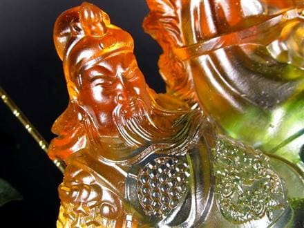 関羽 三国志 クリスタルガラス 置物 雲長