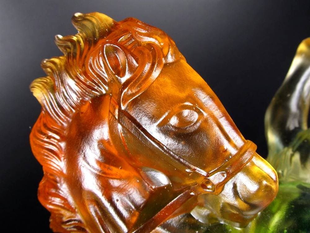 関羽 三国志 クリスタルガラス 置物 雲長