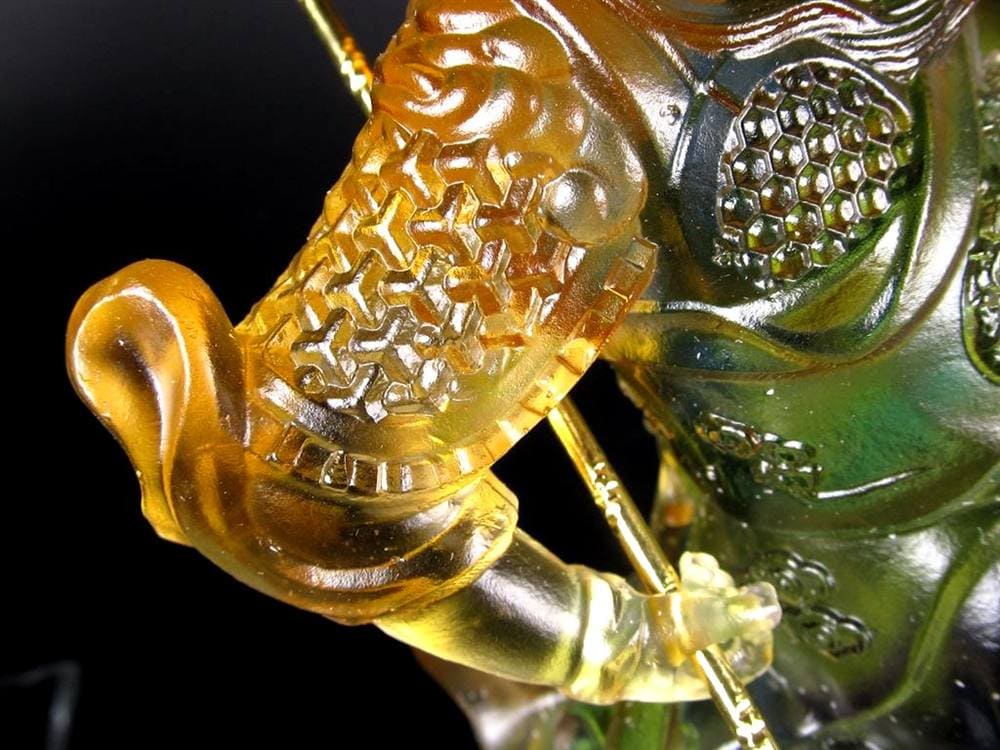 関羽 三国志 クリスタルガラス 置物 雲長