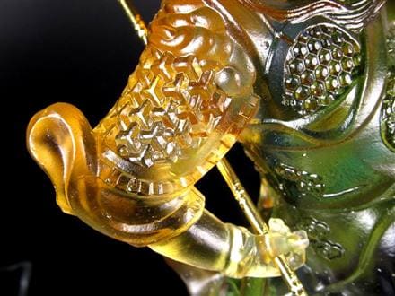 関羽 三国志 クリスタルガラス 置物 雲長