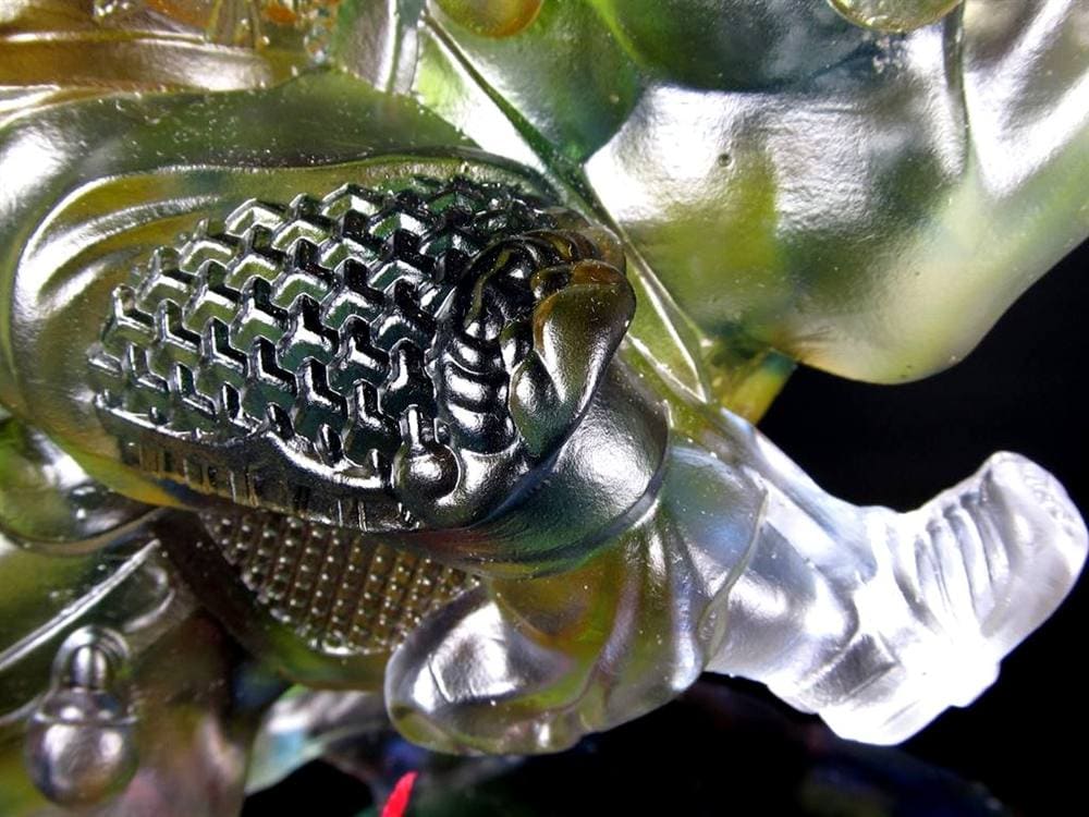 関羽 三国志 クリスタルガラス 置物 雲長