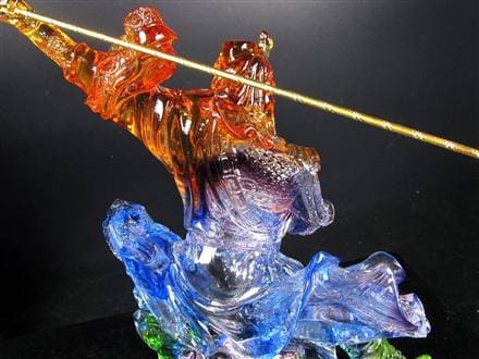 関羽 三国志 クリスタルガラス 置物 雲長