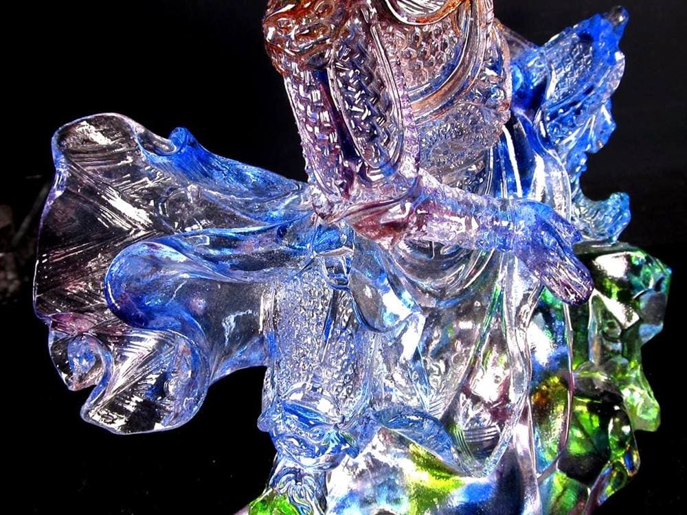 関羽 三国志 クリスタルガラス 置物 雲長