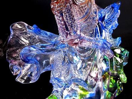 関羽 三国志 クリスタルガラス 置物 雲長