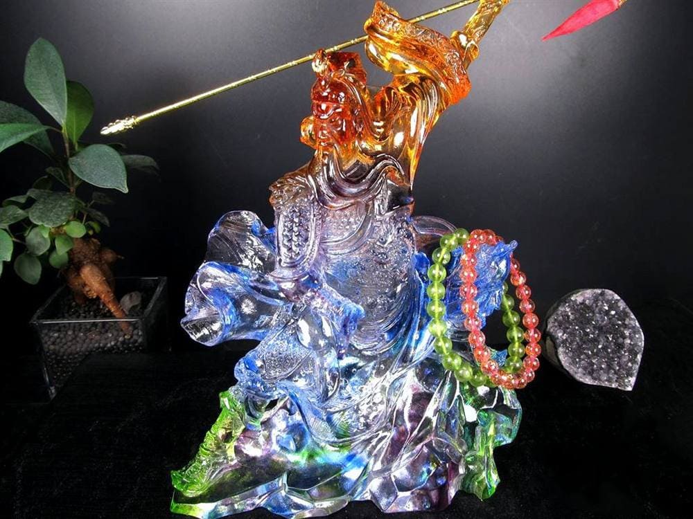 関羽 三国志 クリスタルガラス 置物 雲長