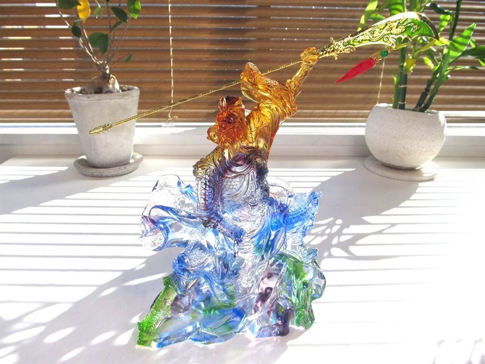 関羽 三国志 クリスタルガラス 置物 雲長