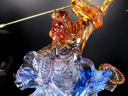 関羽 三国志 クリスタルガラス 置物 雲長