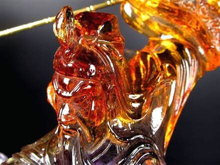 関羽 三国志 クリスタルガラス 置物 雲長