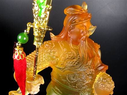 関羽 三国志 クリスタルガラス 置物 雲長