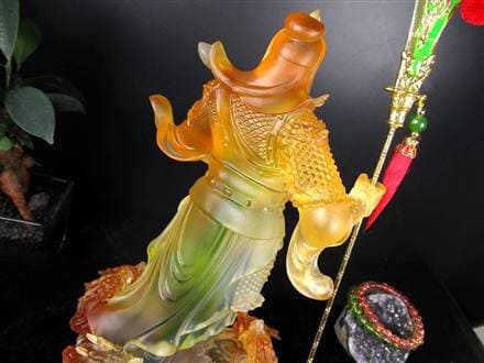 関羽 三国志 クリスタルガラス 置物 雲長