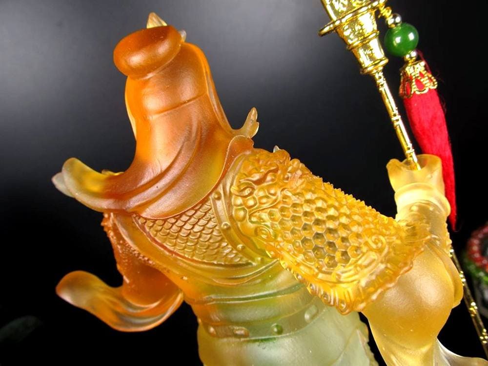 関羽 三国志 クリスタルガラス 置物 雲長