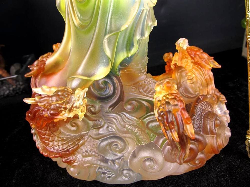 関羽 三国志 クリスタルガラス 置物 雲長