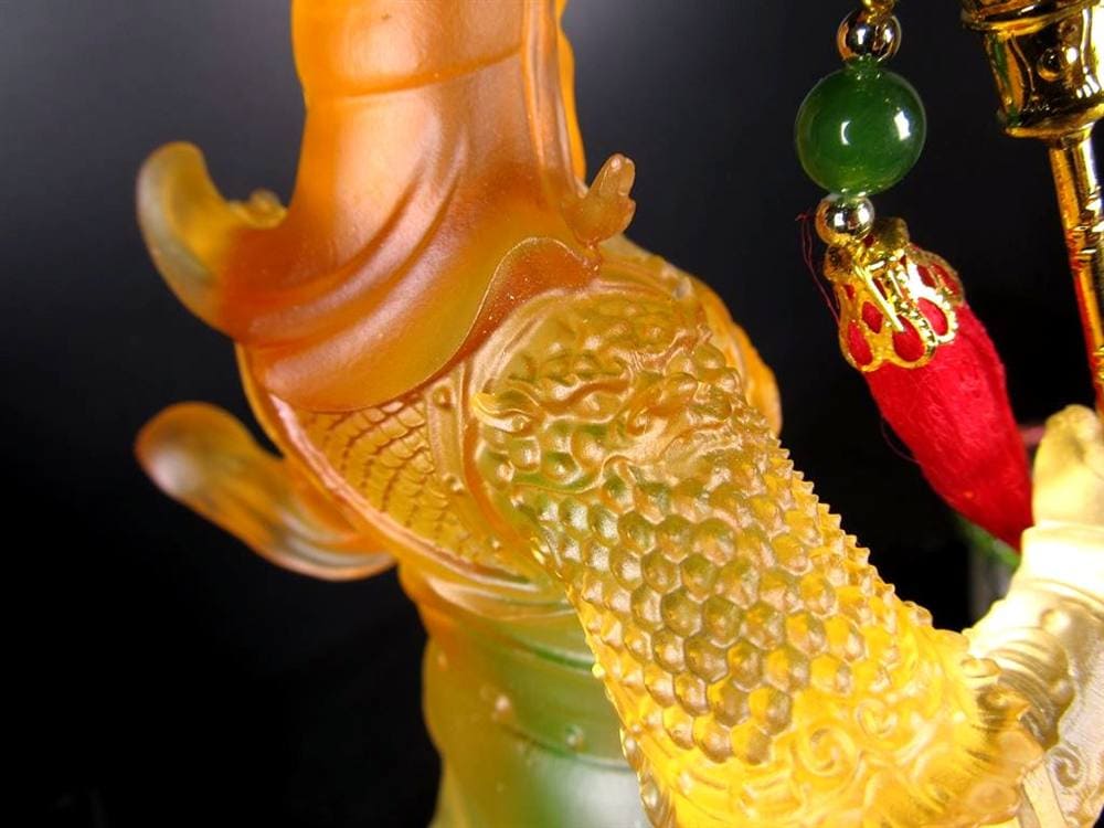 関羽 三国志 クリスタルガラス 置物 雲長