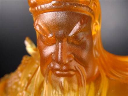 関羽 三国志 クリスタルガラス 置物 雲長