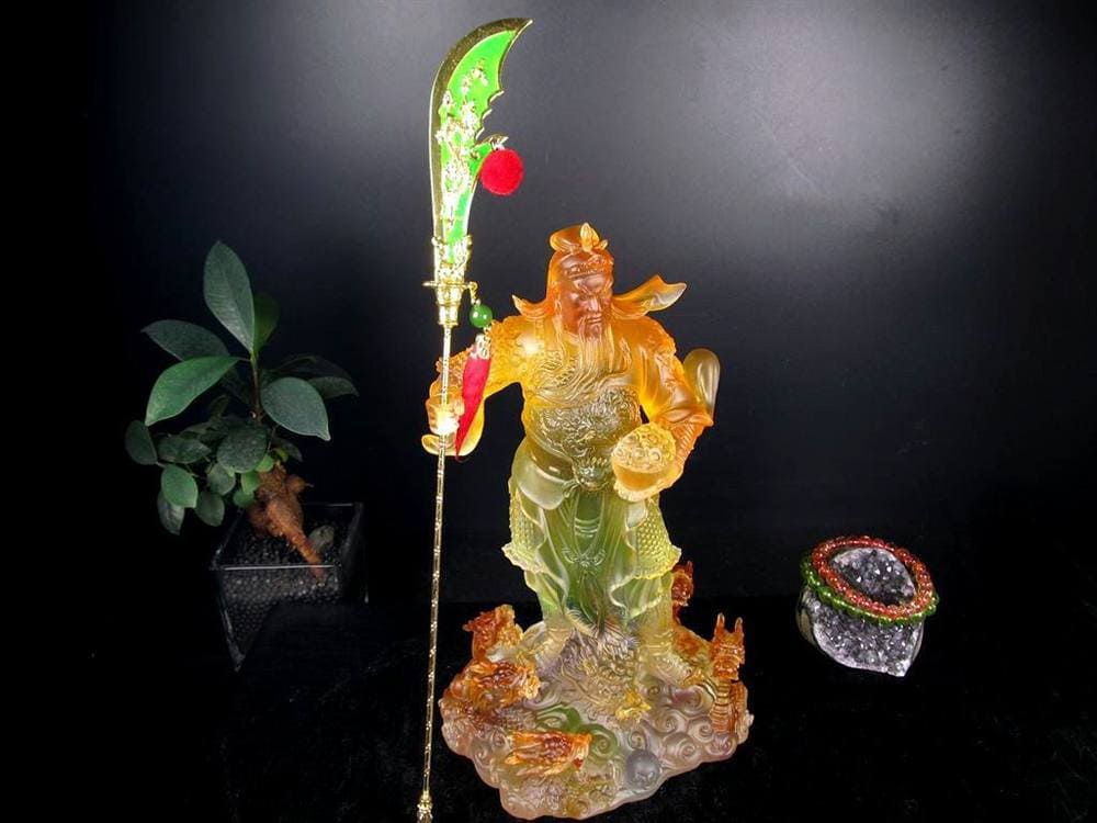 関羽 三国志 クリスタルガラス 置物 雲長