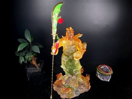 関羽 三国志 クリスタルガラス 置物 雲長