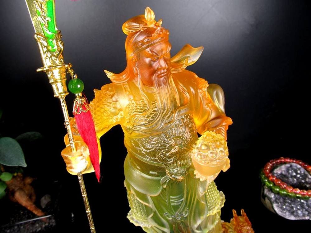 関羽 三国志 クリスタルガラス 置物 雲長