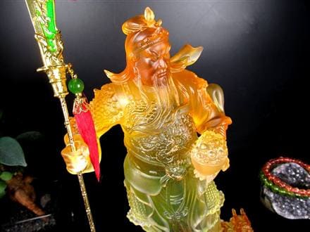 関羽 三国志 クリスタルガラス 置物 雲長