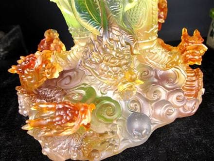 関羽 三国志 クリスタルガラス 置物 雲長