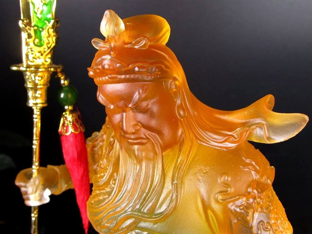 関羽 三国志 クリスタルガラス 置物 雲長