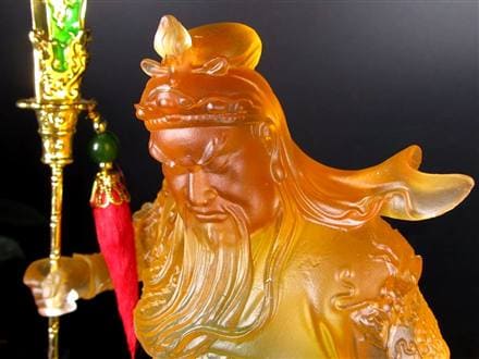 関羽 三国志 クリスタルガラス 置物 雲長